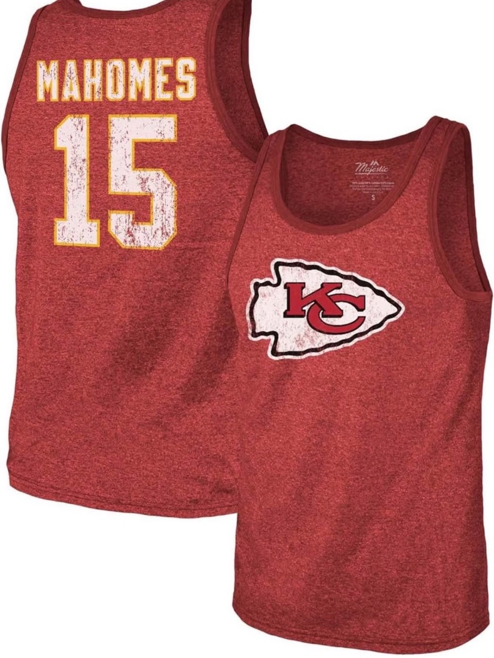 Mahomes #15 Kansas City Chiefs Red Tank Top
